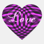 Cute punk purple weave Love heart Stickers