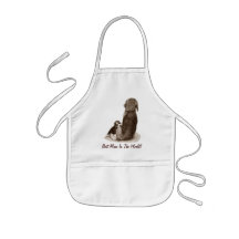 Cute puppy beagle dog and mum realist art apron