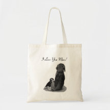 Cute puppy beagle with mum dog realist art bag
