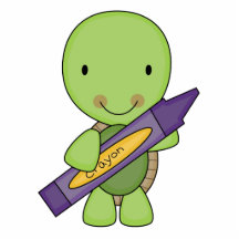 cute purple crayon turtle acrylic cut out
