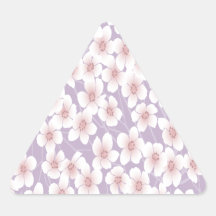 Cute Purple Flowers Triangle Sticker