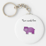Cute purple hippo key chain