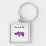 Cute purple hippo key chains