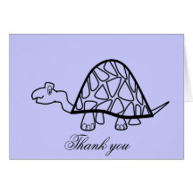Cute purple turtle greeting card