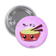 Cute Ramen Noodle Bowl Button