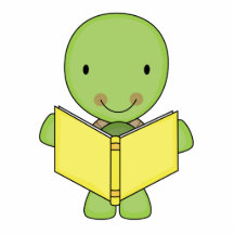 cute reading turtle photo cutout