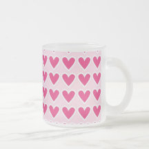 Cute Red Hearts Pattern Pink Valentine's Day Gifts Mugs