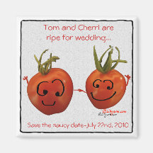 Cute Red Wedding Tomatoes Save the Date  Magnets