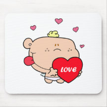 Cute Romantic Cupid Love Baby Boy Mouse Mat