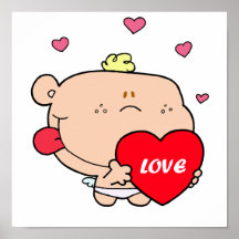 Cute Romantic Cupid Love Baby Boy Poster