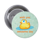 Cute rubber duck with bubbles button buttons
