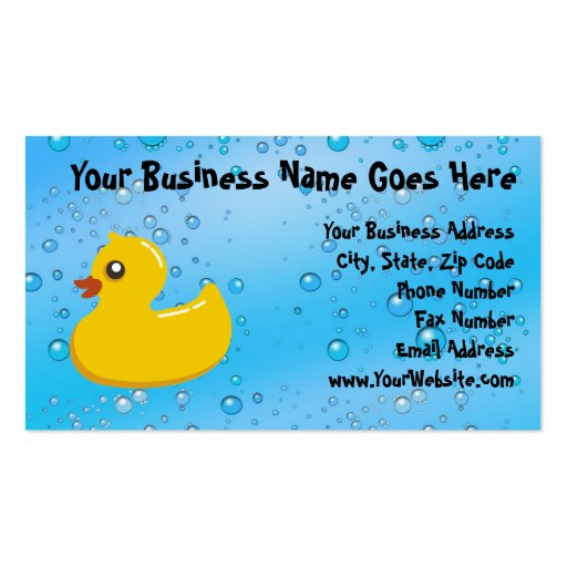 Cute Rubber Ducky/Blue Bubbles Business Card