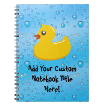 Cute Rubber Ducky/Blue Bubbles Notebooks