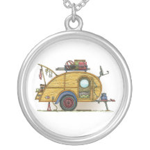 Cute RV Vintage Teardrop  Camper Travel Trailer Custom Jewelry