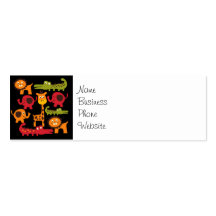 Cute Safari Jungle Zoo Animals Print Gifts Business Card Templates