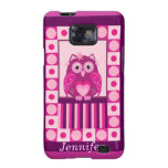 Cute Samsung galaxy case with Cartoon Owl & Name