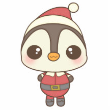 cute santa claus penguin character photo cutouts