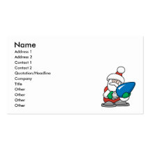 Cute Santa Holding Christmas Bulb Business Card Template