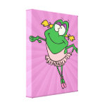 cute silly ballerina ballet froggy frog gallery wrapped canvas