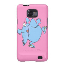cute silly blue elephant cartoon samsung galaxy case