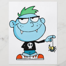 cute silly funny vampire kid cartoon character personalized flyer