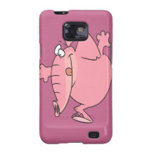 cute silly happy pink elephant cartoon samsung galaxy s cover