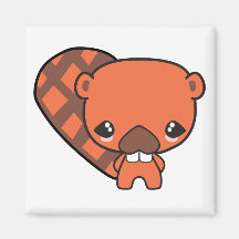 cute silly kawaii beaver fridge magnet