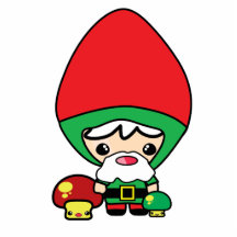 cute silly kawaii garden gnome and mushrooms photo cutout
