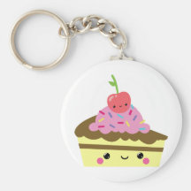 Cute Slice of Kawaii Ice Cream Cake Keychains