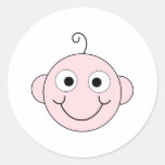 Cute Smiling Baby. Round Stickers