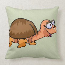 Cute Smiling Cartoon Turtle Throw Pillows