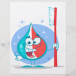 cute sparkle toothpaste character with toothbrush. custom flyer