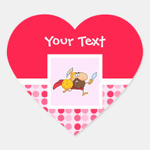 Cute Spartan Gladiator Heart Sticker