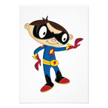 Cute Superhero Boy Custom Announcements