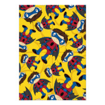 Cute Superhero Boy Pattern Personalized Announcement