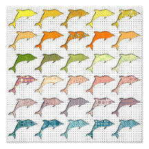 Cute Trendy Pastel Dolphins on polka dot Photo