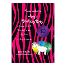 Cute unicorn birthday invitation
