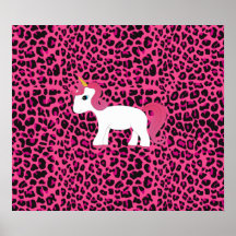 Cute unicorn pink leopard print