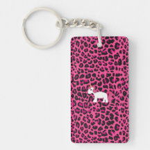 Cute unicorn pink leopard print acrylic key chains