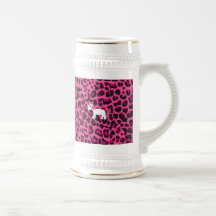Cute unicorn pink leopard print coffee mugs