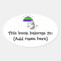 Cute unicorn with an umbrella stickers
