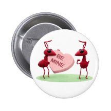 Cute Valentines' Day Ants Pinback Button