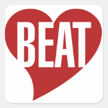 Cute Valentines day Heartbeat Square Sticker