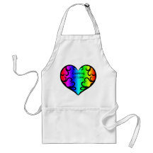 Cute victorian rainbow heart apron