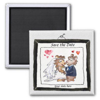 Cute Wedding Cartoon Save the Date Magnets by zooogle Here is a funny