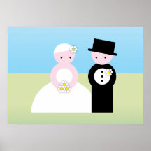 Cute wedding couple print