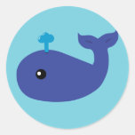 Cute Whale Round Sticker