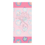 cute whimsical flowers on pink rack cards