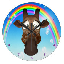 Cute Whimsical Giraffe & Rainbow