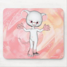 Cute White Mouse Mousepad